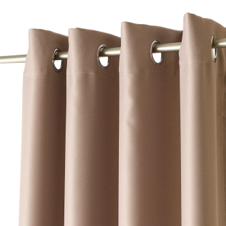 Zasłona gotowa typu blackout na przelotkach DONA 140x 250 chłodny ciemny beż