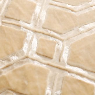 Koc akrylowy na fotel tłoczony VITO 80x160 geometryczny wzór beżowy