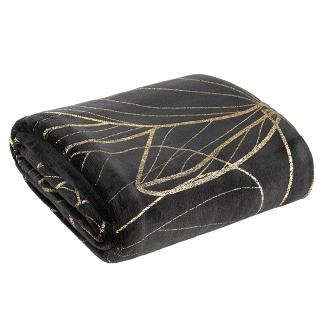 Koc narzuta LOTOS 150x200 Eurofirany czarny/złoty