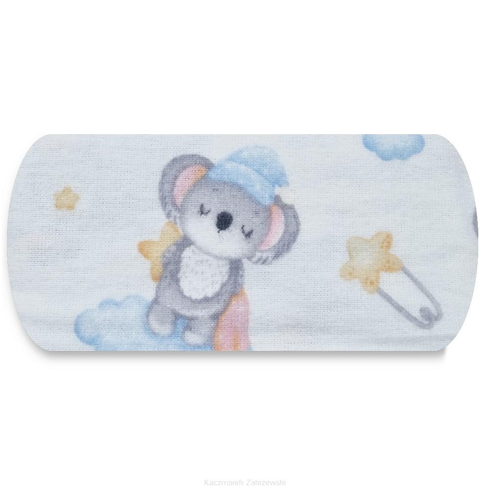 Pielucha flanelowa 75x75 biała żółta niebieska śpiące koale
