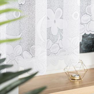 Firanka żakardowa gotowa na żabki RENATA 500x150 biała