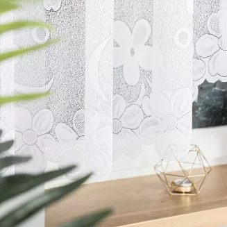 Firanka żakardowa gotowa na żabki RENATA 500x150 biała