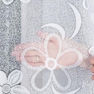 Firanka żakardowa gotowa na żabki RENATA 500x150 biała