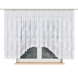 Firanka żakardowa gotowa na żabki RENATA 500x150 biała