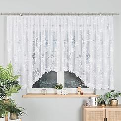 Firanka żakardowa gotowa na żabki RENATA 500x150 biała