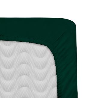 Prześcieradło satyna bawełniana z gumką 140x200 Darymex butelkowa zieleń