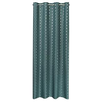 Zasłona gotowa na przelotkach CUBE 140x250 Eurofirany ciemny turkus/srebrny