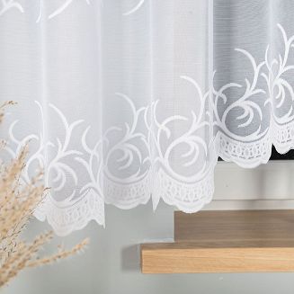 Firanka żakardowa gotowa na żabki BAKARO 520x160 biała