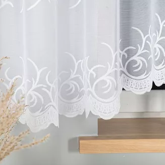 Firanka żakardowa gotowa na żabki BAKARO 520x160 biała