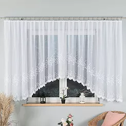 Firanka żakardowa gotowa na żabki BAKARO 520x160 biała
