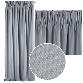 Zasłona gotowa na taśmie AGGIE 140x270 Eurofirany srebrna