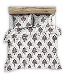 Pościel z kory 160x200 biała w beżowy orientalny wzór