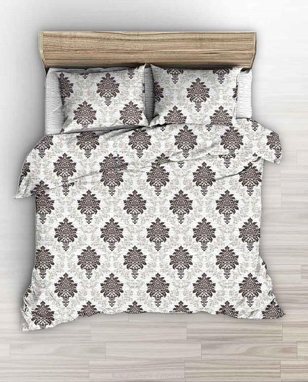 Pościel z kory 160x200 biała w beżowy orientalny wzór