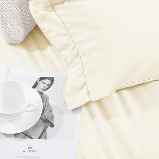 Pościel Ruffy 140x200 kremowa z falbanką