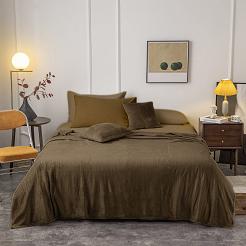 Koc narzuta z mikrofibry Solo 200x220 brązowy