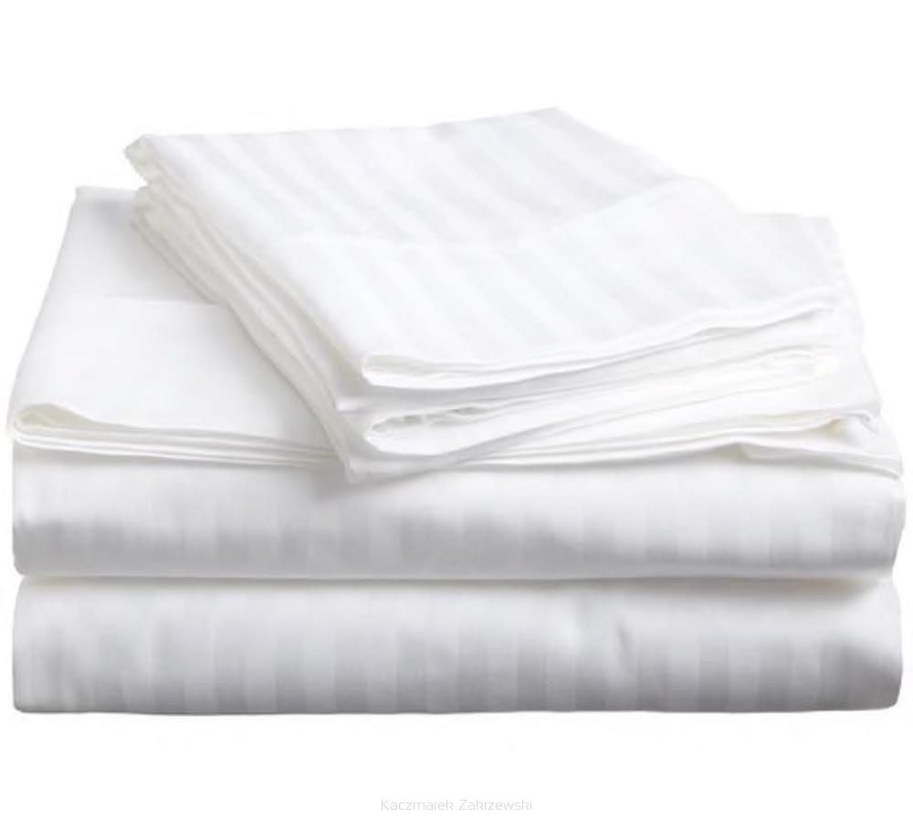 białe prześcieradło hotelowe 200x220 adamaszek 2cm