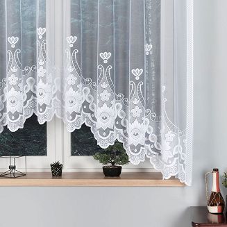 Firanka żakardowa gotowa na żabki MATYLDA 310x160 biała