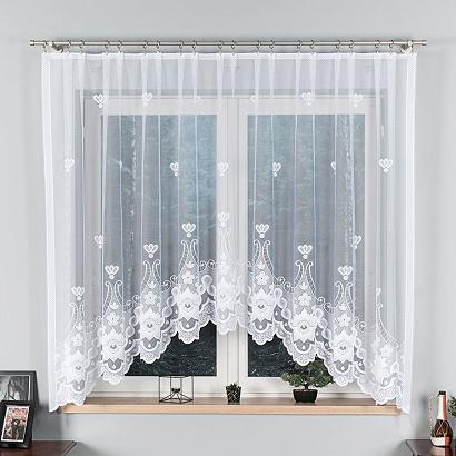 Firanka żakardowa gotowa na żabki MATYLDA 310x160 biała