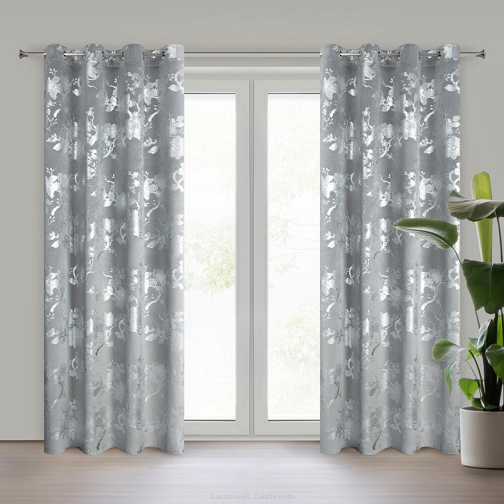 Zasłona gotowa na przelotkach CELIA 140x250 Eurofirany stalowy