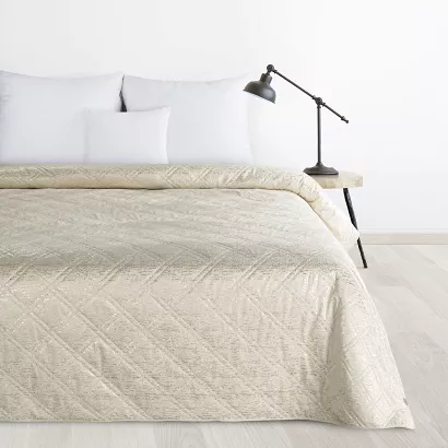 Narzuta dekoracyjna LUIZ 170x210 DESIGN 91 Eurofirany  kremowa wzór karo