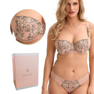 Biustonosz z haftem Soft Oriana 036 miękki beżowy