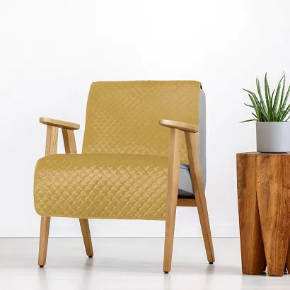 Narzuta dekoracyjna ARIEL 70x160 musztardowa