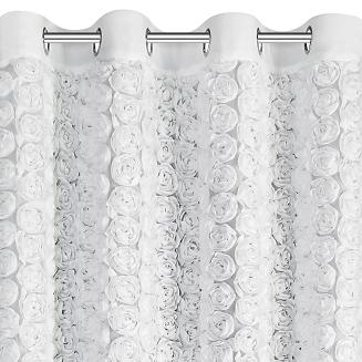 Zasłona gotowa na przelotkach ROSES 140x250 Eva Minge Eurofirany biały