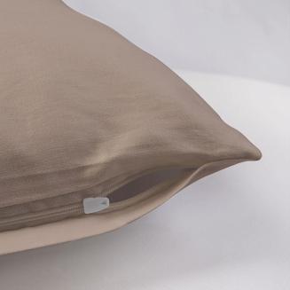 Poszewka satyna bawełniana 40x40 jednobarwna ciemnobeżowa