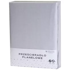 Prześcieradło flanelowe bez gumki 200x220 szare