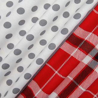 Pościel flanela 180x200 Darymex kratka czerwona