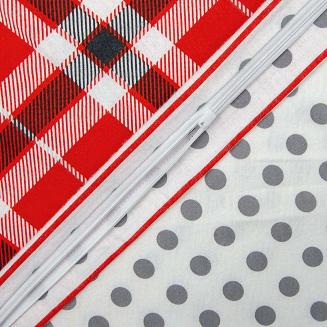 Pościel flanela 180x200 Darymex kratka czerwona