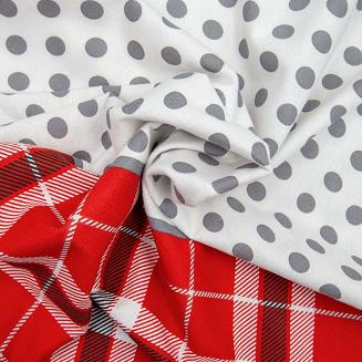 Pościel flanela 180x200 Darymex kratka czerwona