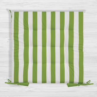 Poduszka na krzesło wodoodporna GARDEN 40x40x5 ogrodowa pikowana jasnozielona pionowe pasy