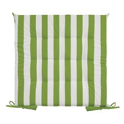 Poduszka na krzesło wodoodporna GARDEN 40x40x5 ogrodowa pikowana jasnozielona pionowe pasy