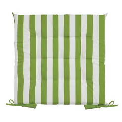 Poduszka na krzesło wodoodporna GARDEN 40x40x5 ogrodowa pikowana jasnozielona pionowe pasy