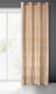 Zasłona gotowa na przelotkach SARA 140x250 Eurofirany kremowy/złoty