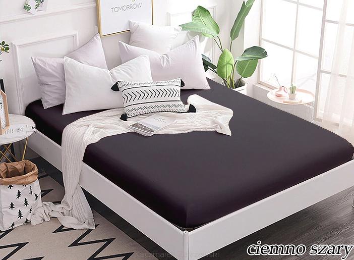 Prześcieradło jersey z gumką 140x200 grafitowe