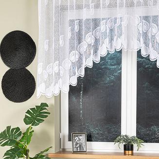 Firanka żakardowa gotowa na żabki NORA 300x100 biała