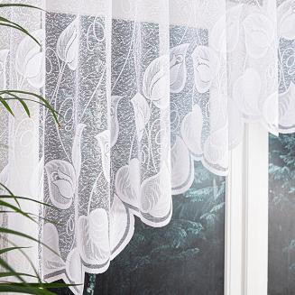 Firanka żakardowa gotowa na żabki NORA 300x100 biała