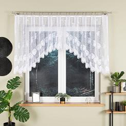 Firanka żakardowa gotowa na żabki NORA 300x100 biała