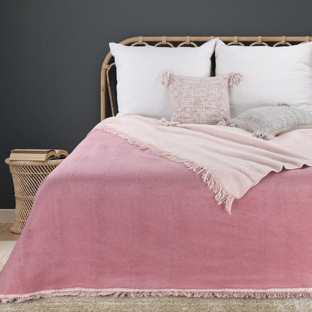 Koc narzuta AKRYL 220x240 Eurofirany jasnoróżowy