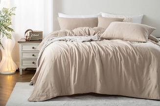 Narzuta dekoracyjna fakturowana Dotta 200x220 mocca z haftem kropek