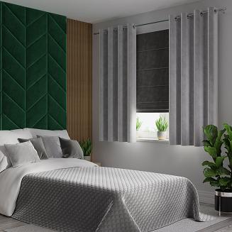 Zasłona gotowa na przelotkach VELVI 140x160 jasnoszara