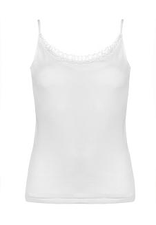 Koszulka damska na cienkich ramiączkach Delfina biała