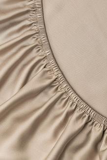 Prześcieradło bambusowe z gumką 160x200 ciemnobeżowe