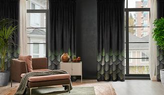 Zasłona gotowa na taśmie ANGELINA 140x270 Eurofirany czarny