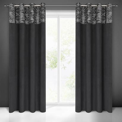 Zasłona gotowa na przelotkach ARIANA 140x250 Eurofirany czarna