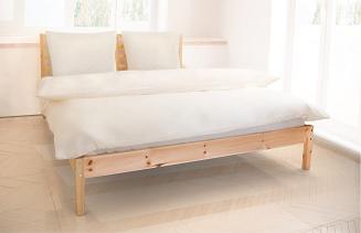 Pościel haftowana z prześcieradłem 200x220 kremowa