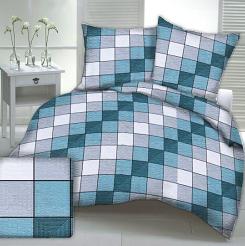 Pościel z kory 180x200 wzór piknikowa krata turkusowa