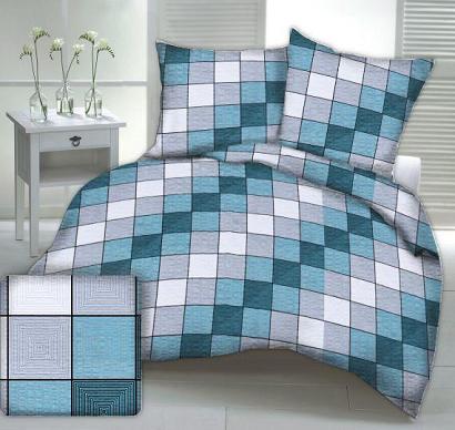 Pościel z kory 180x200 wzór piknikowa krata turkusowa